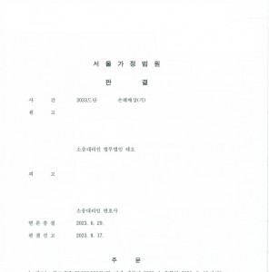 아내의 상간남에 대한 손해배상 청구 승소